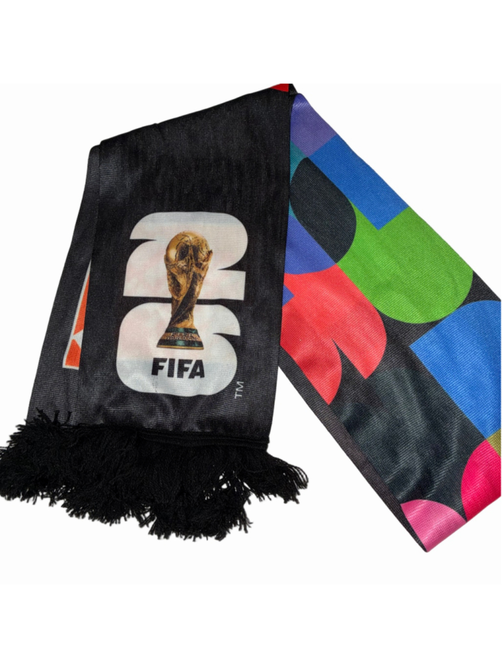 Men's FIFA World Cup Scarf Lightweight One Size Black Multicolor